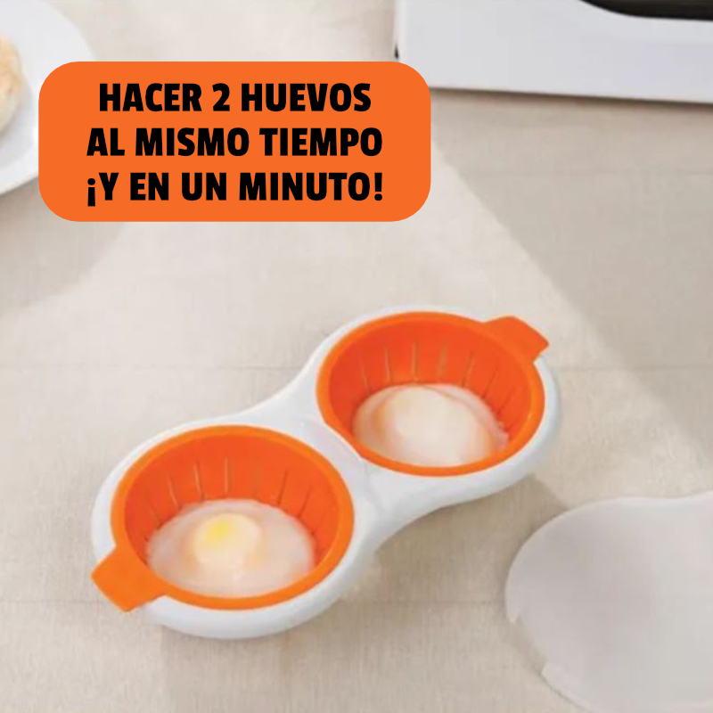 VURTU Hornee Huevos Microondas,Hervidor para Huevos de Doble Taza
